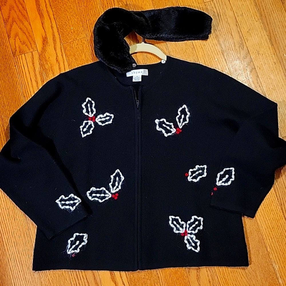 Classic Wool Christmas Zip Cardigan - Picture 1 of 5